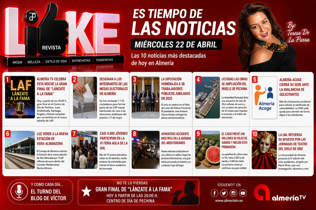 Miércoles 22 de abril: Estas son las noticias más destacadas del día en Almería
