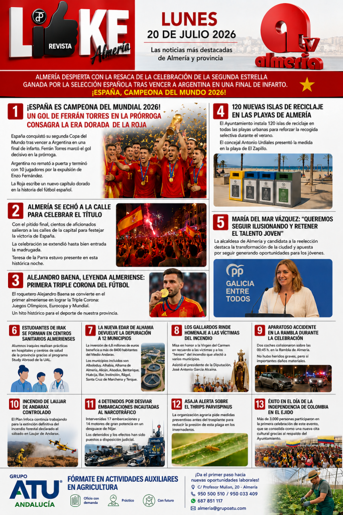 Lunes, 20 de julio | Almería despierta celebrando a la campeona del mundo