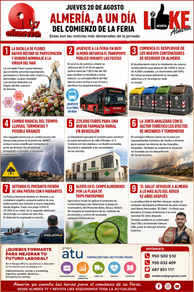 JUEVES 20 DE AGOSTO | ALMERÍA, A UN DÍA DEL COMIENZO DE LA FERIA