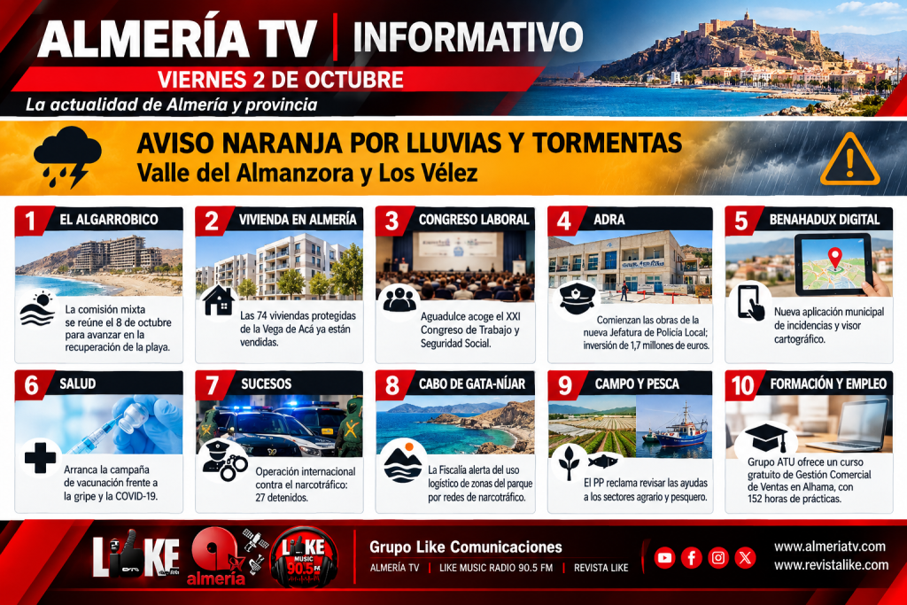 ALMERÍA TV | INFORMATIVO DEL VIERNES 2 DE OCTUBRE DE 2026